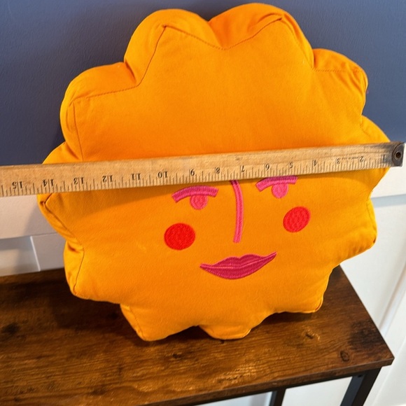 Pink and orange sun pillow “one with the sun” double sided throw pillow decor - Picture 4 of 4